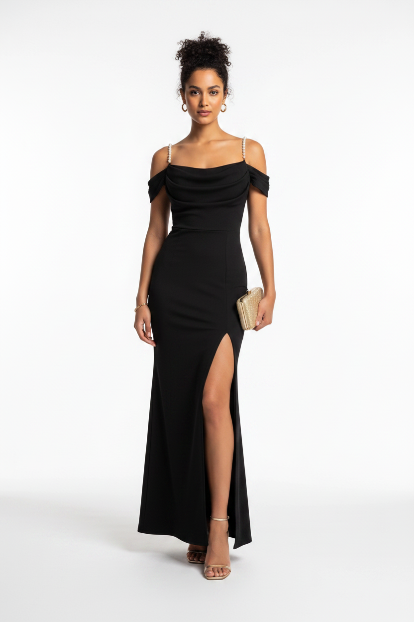 Elegant Bodycon Evening Dress with Sleeveless Design & Midi Length - Jamota