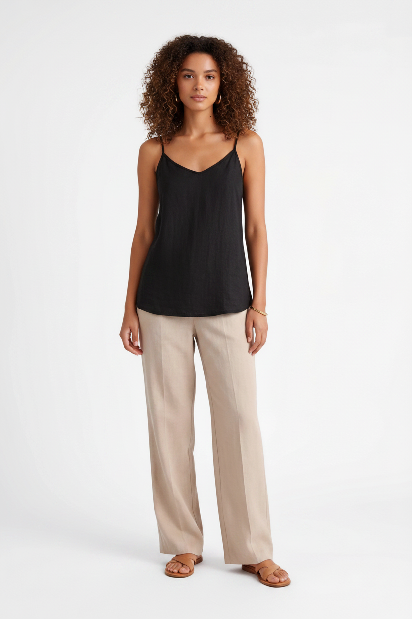 Chic Lightweight Linen Tank Top | Breathable Fabric & Versatile Design - Jamota