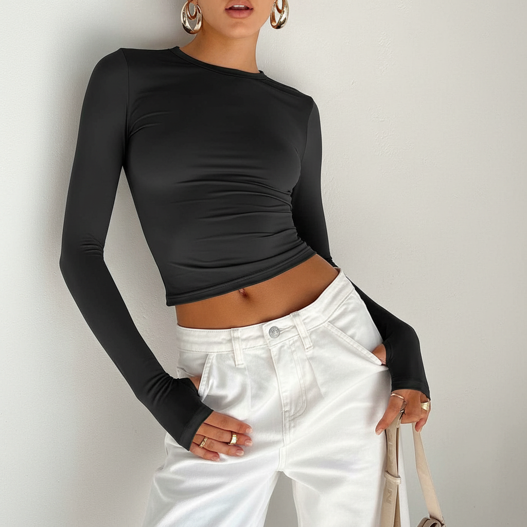 Modern Comfortable Crop Top with Breathable Fabric and Stylish Design - Jamota