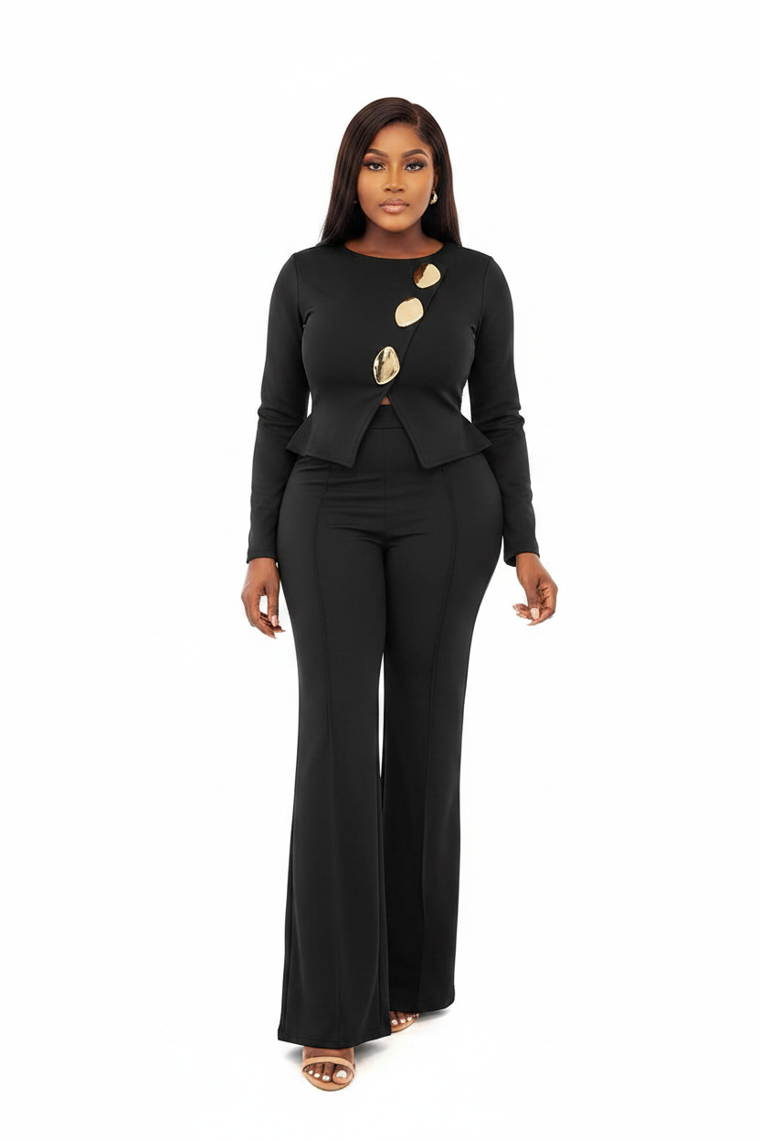 Elegant Stylish Jumpsuit with Pockets & Comfortable Fit for Commuting