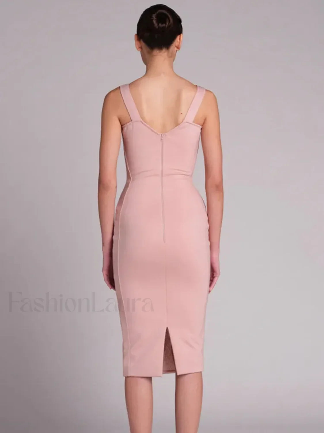 Black Lace Bandage Midi Dress