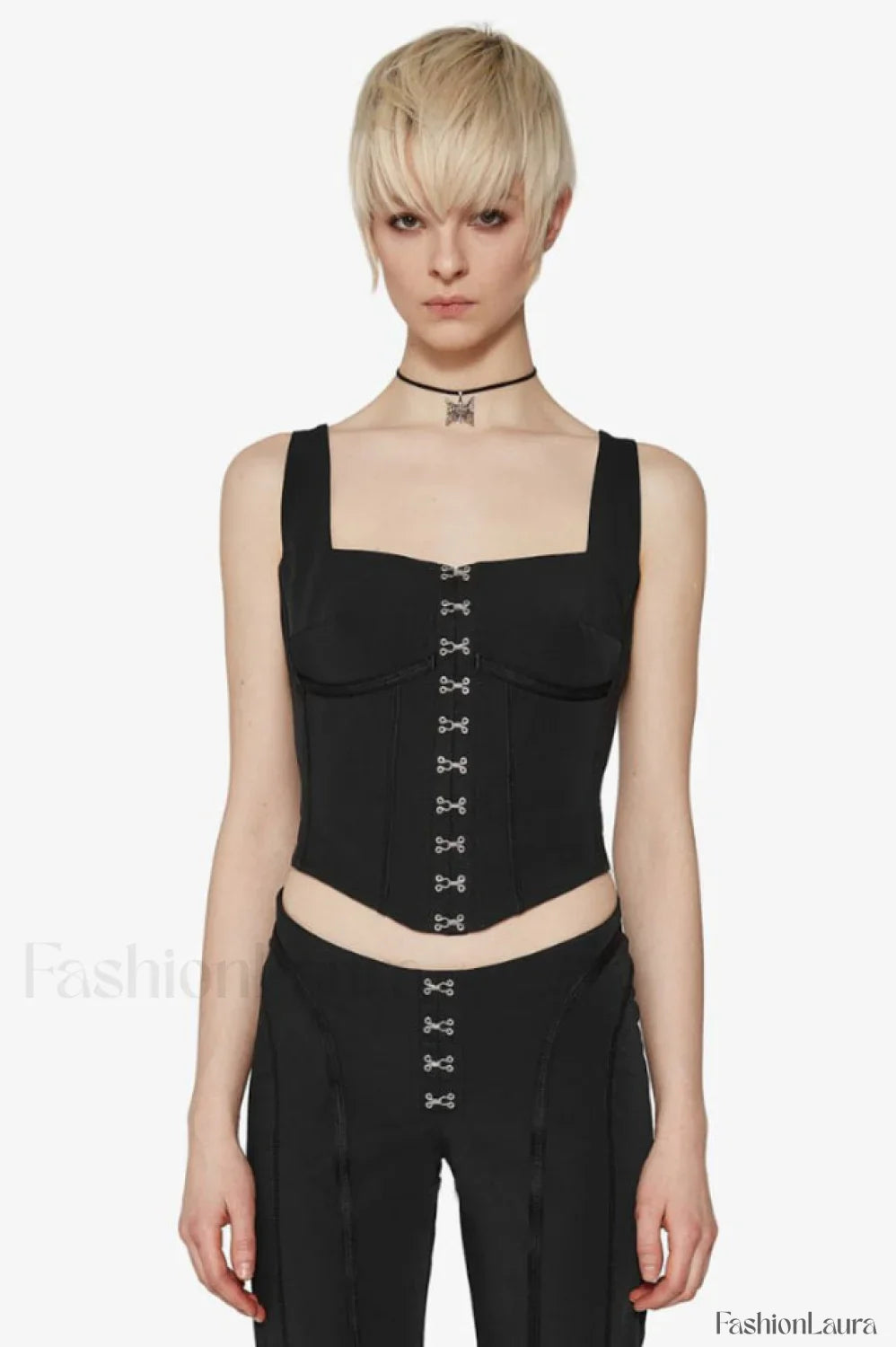 Black Lara Stylish Corset Top