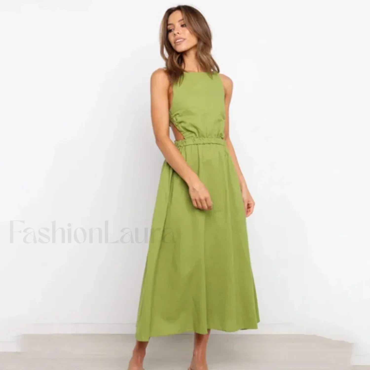 Black Spaghetti Strap Midi Dress