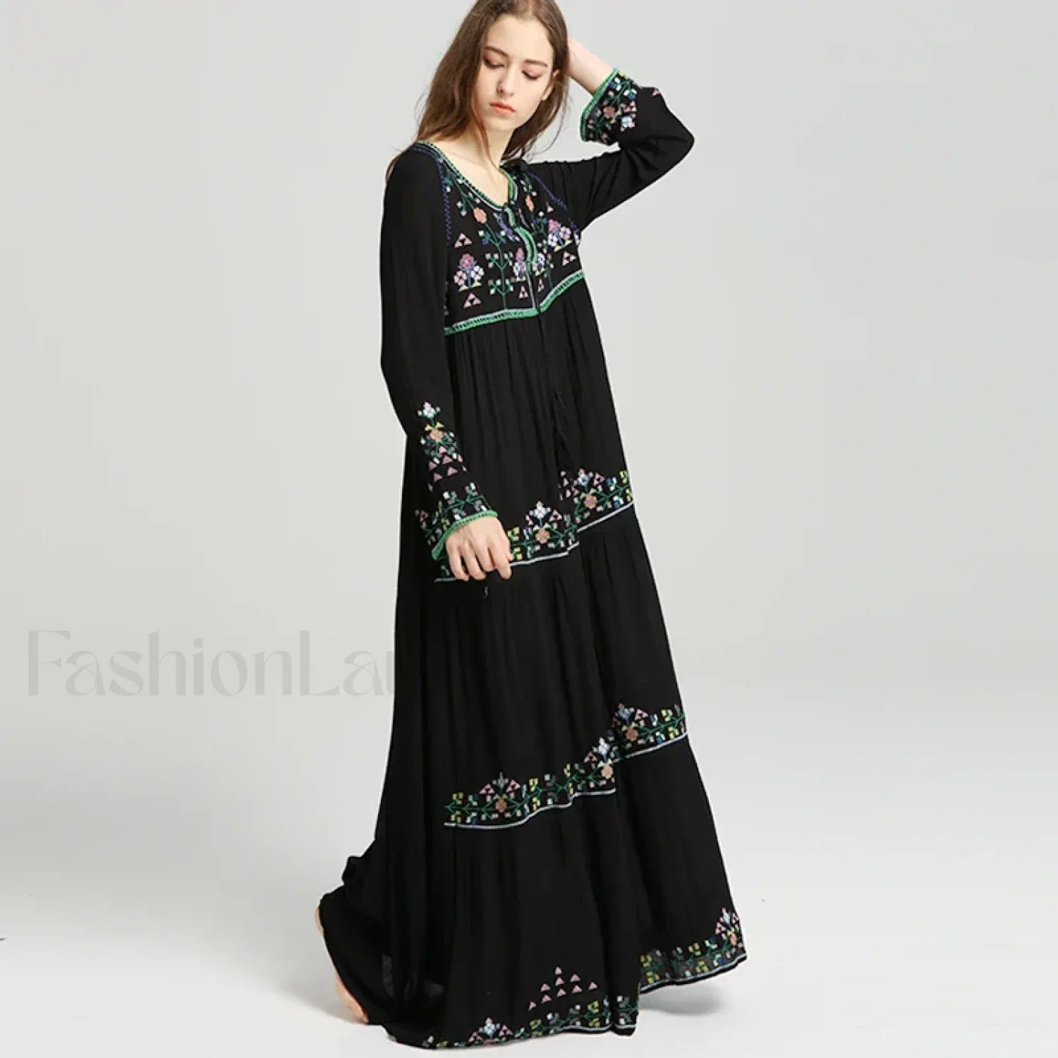 Black Tassel Vintage Boho Dress