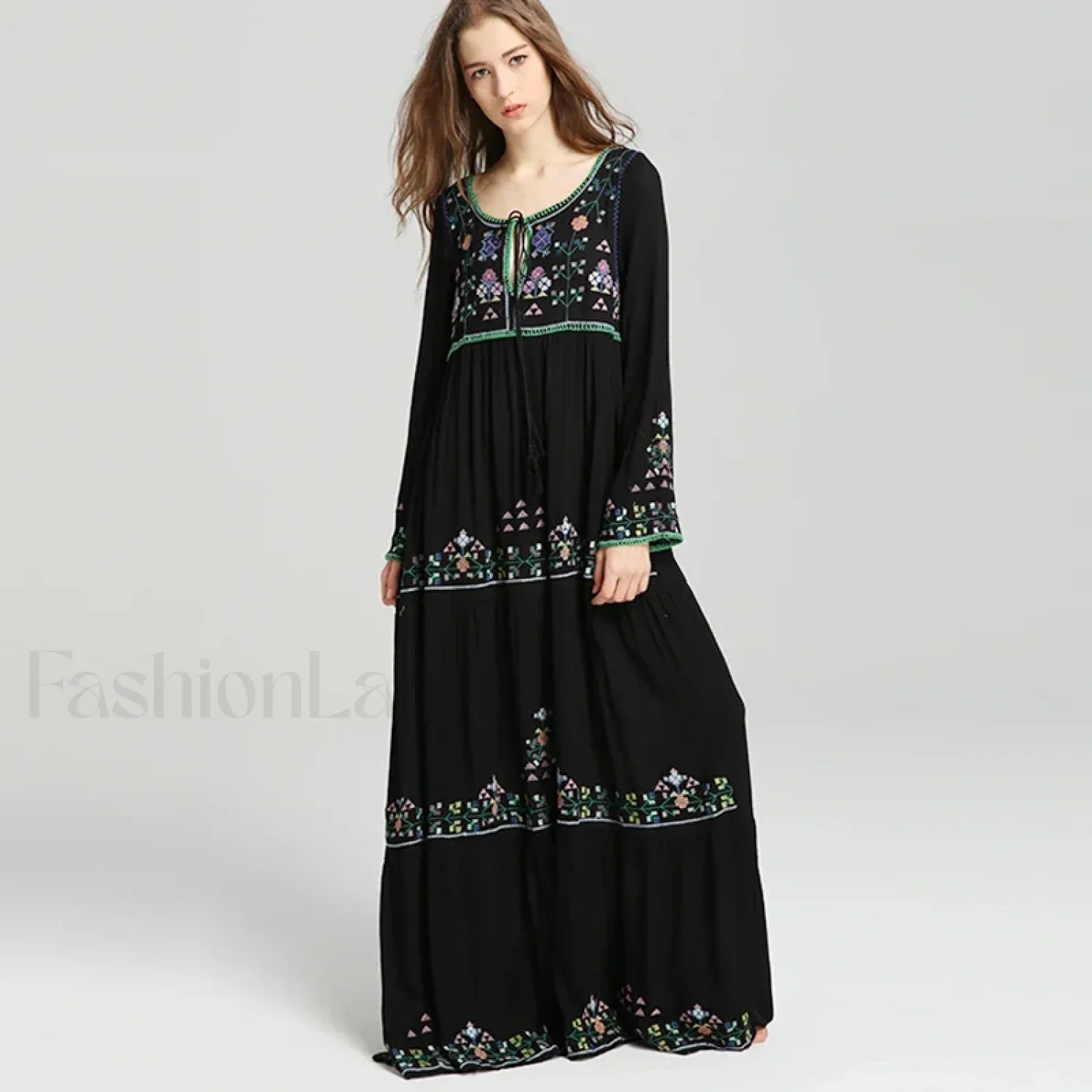 Black Tassel Vintage Boho Dress