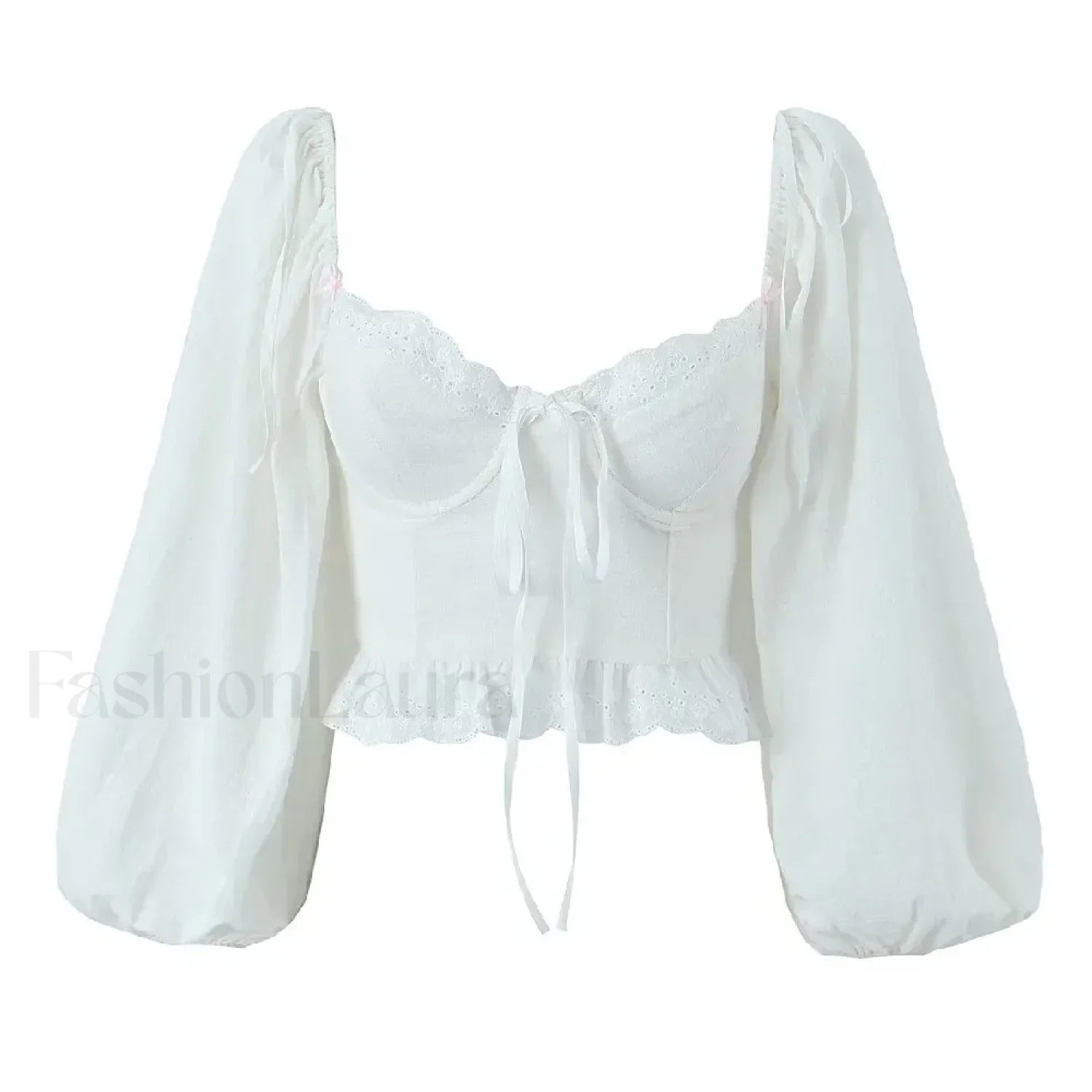 Black Wire Corset Cross Bandage Backless Cropped Tops Blouse WHITE / S