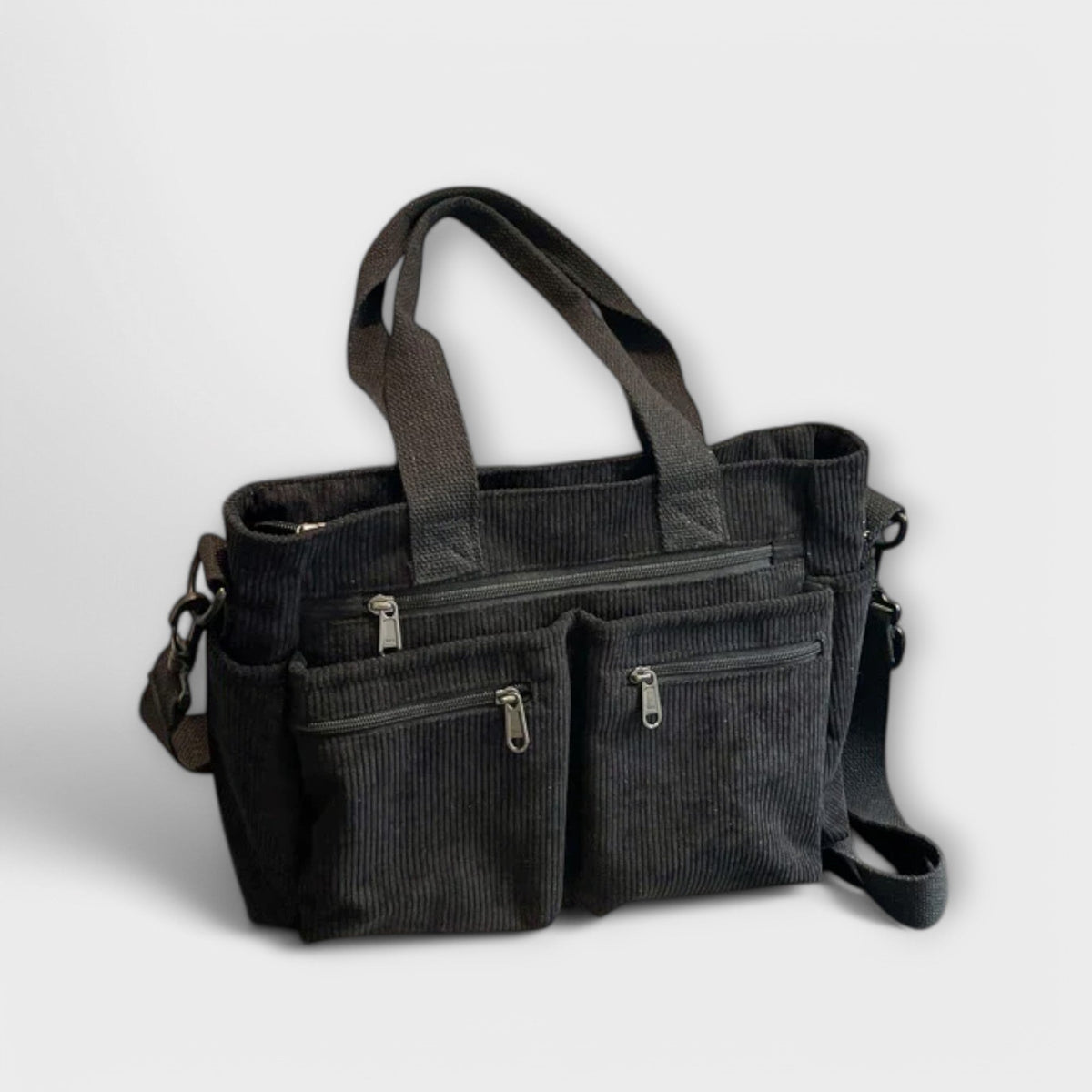 Corduroy Multi Pocket Tote Bag