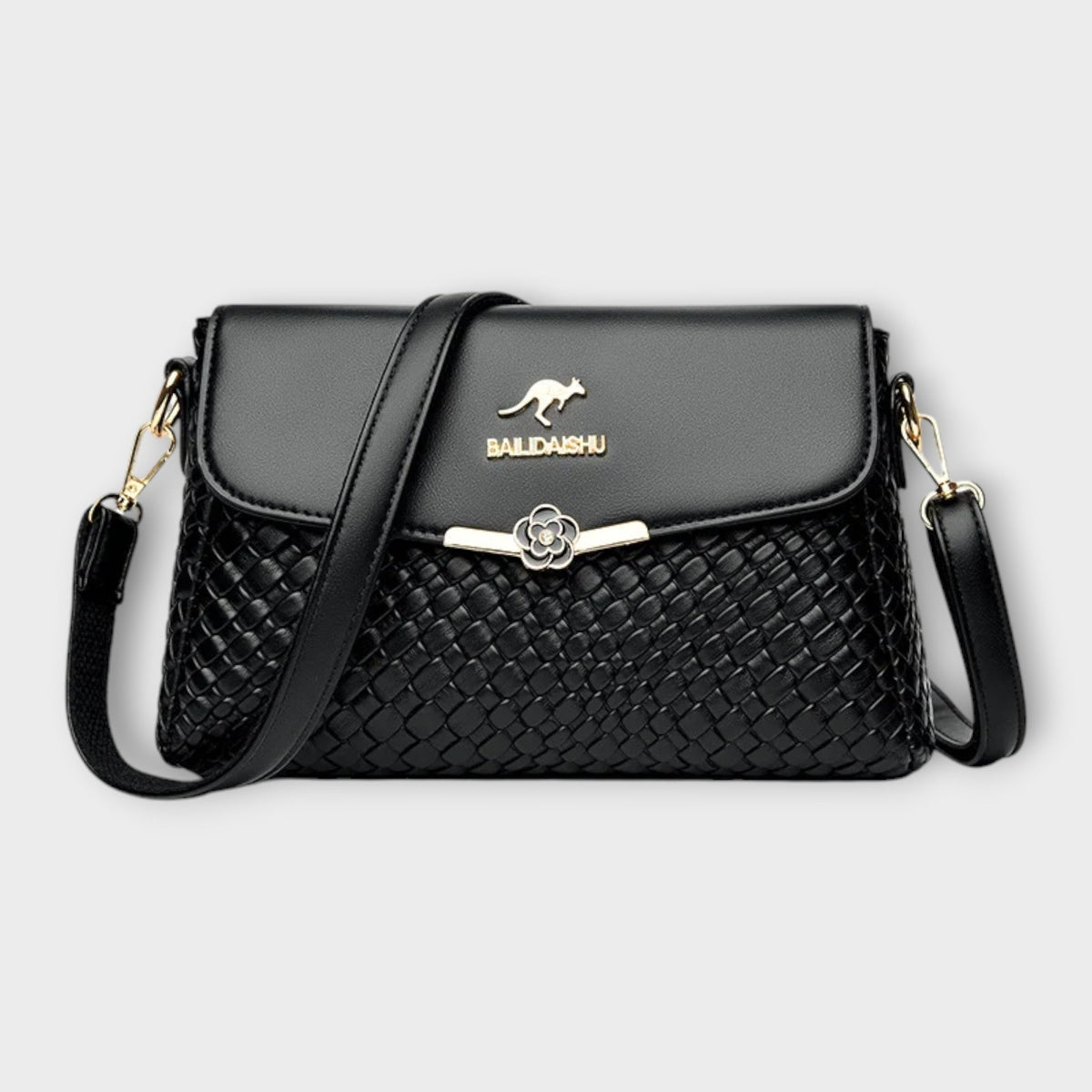 Woven Quilted Flap Crossbody Bag