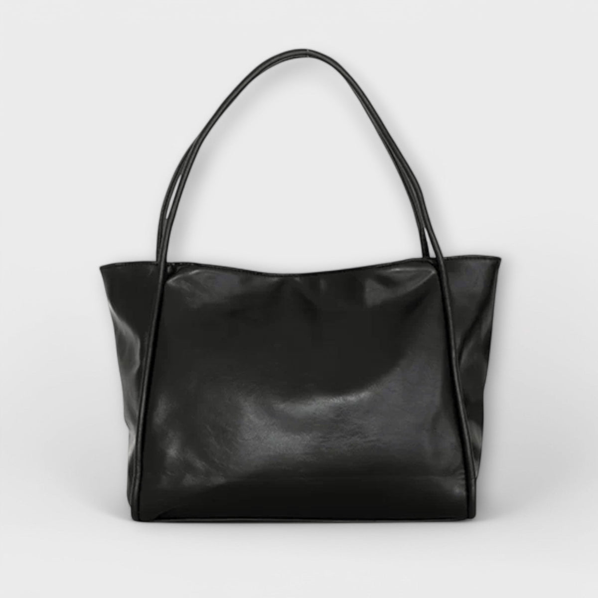 Slouchy Faux Leather Shoulder Tote Bag
