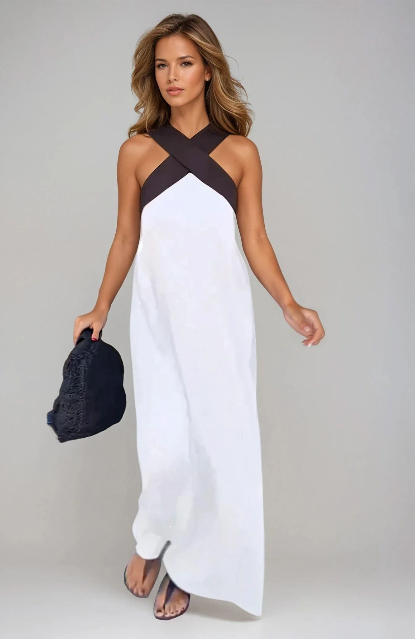 Florence | Halter Neck Maxi Dress White