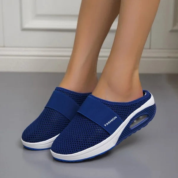 Mesh Slip On Air Cushion Platform Mule Sneakers