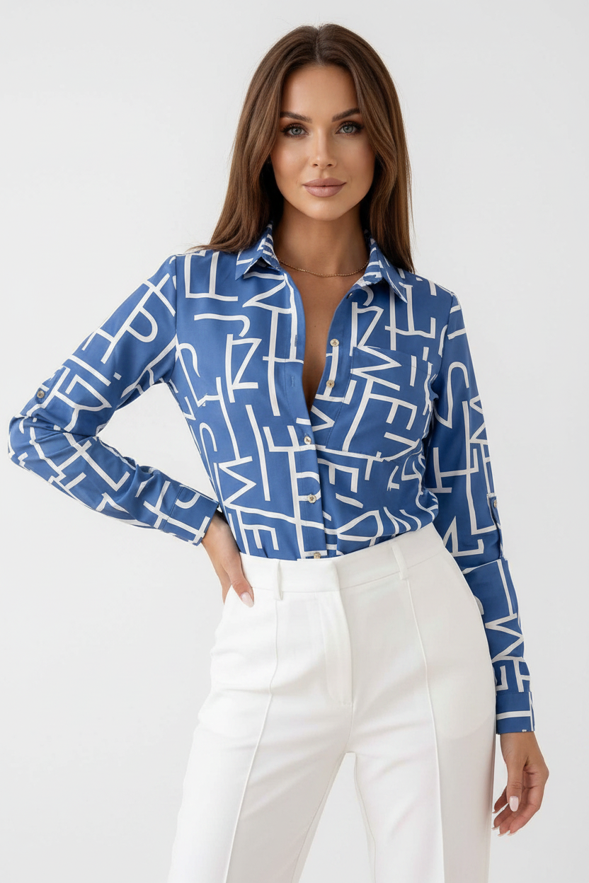 Stylish Structured Graphic Print Shirt | Breathable Fabric, Tailored F