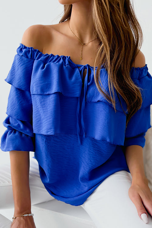 Off The Shoulder Tunic With Double Frill