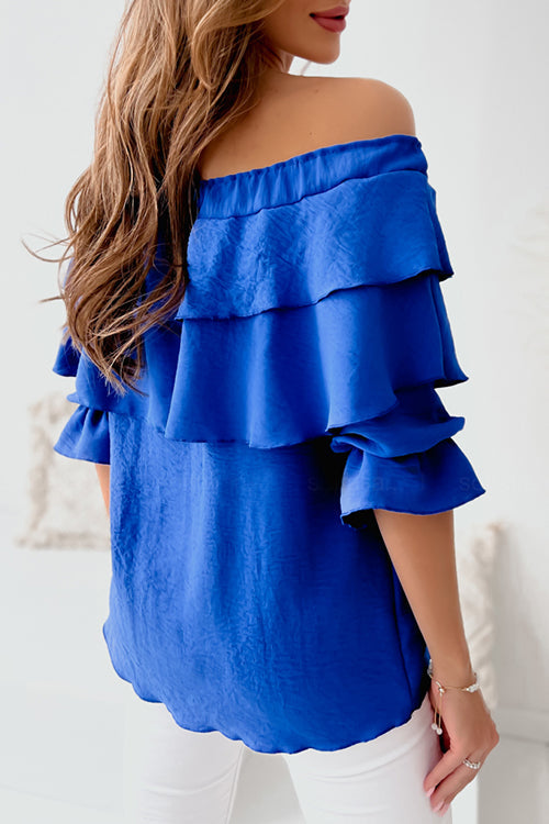 Off The Shoulder Tunic With Double Frill