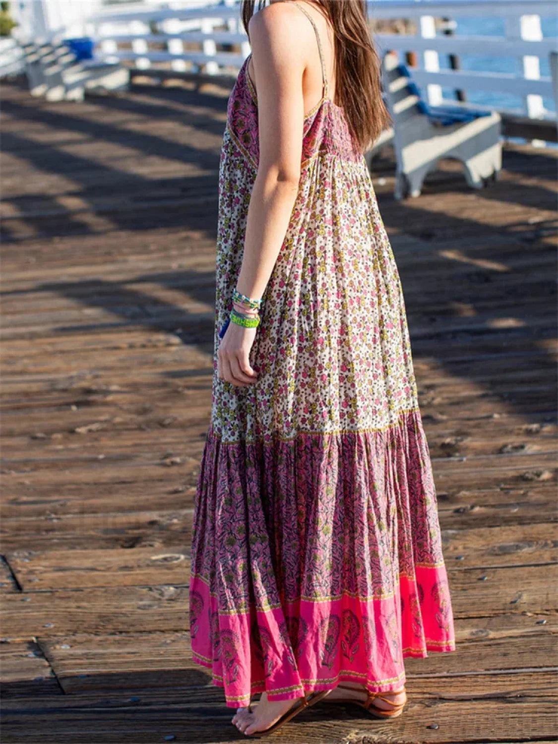 Bohemian Floral Strap Maxi Dress