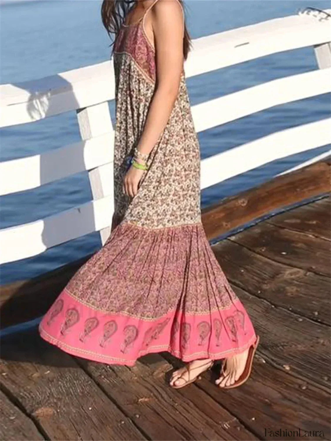 Bohemian Floral Strap Maxi Dress