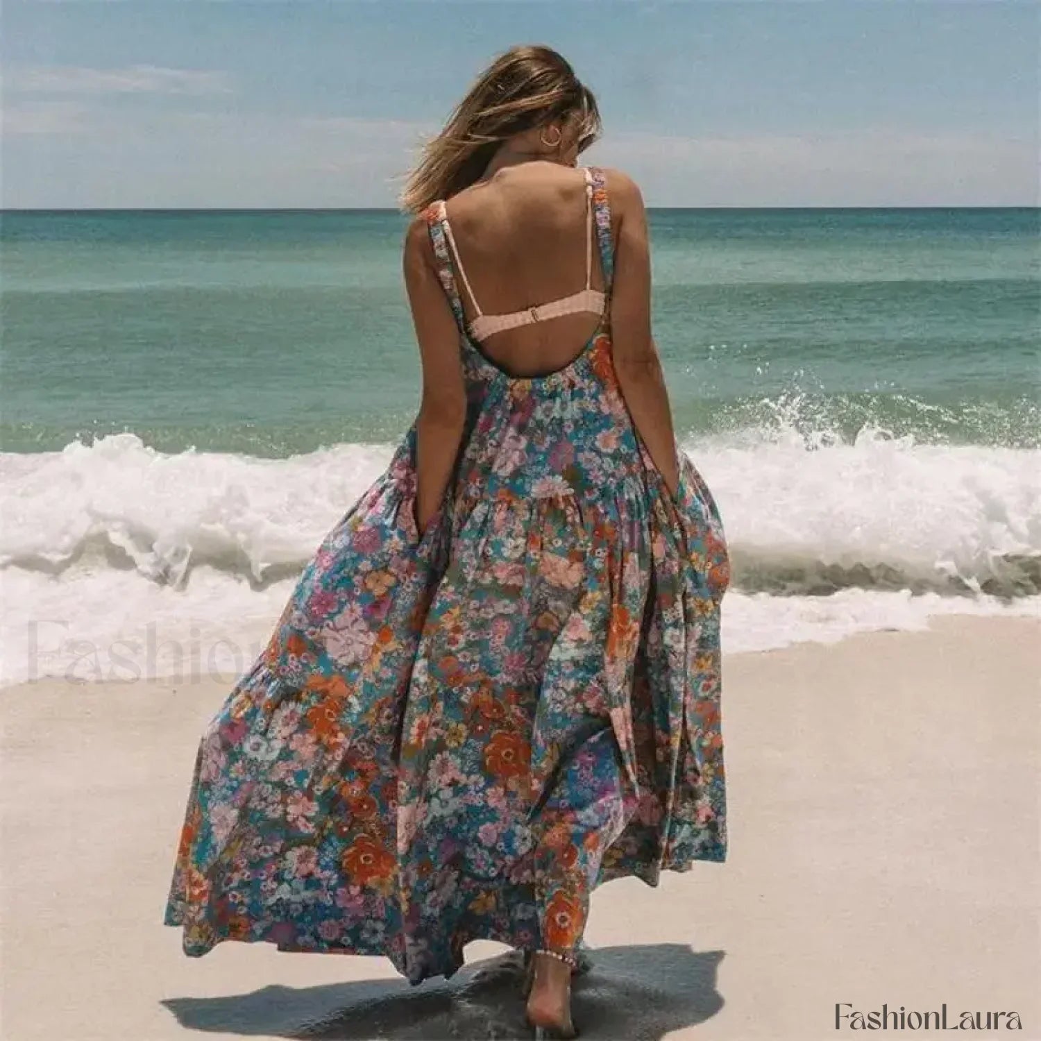 Bohemian Swing Strap Floral Dress