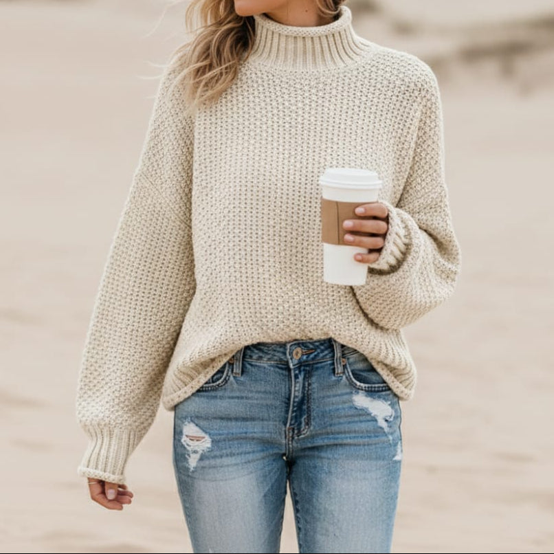 Turtleneck Chunky Knit Oversized Sweater