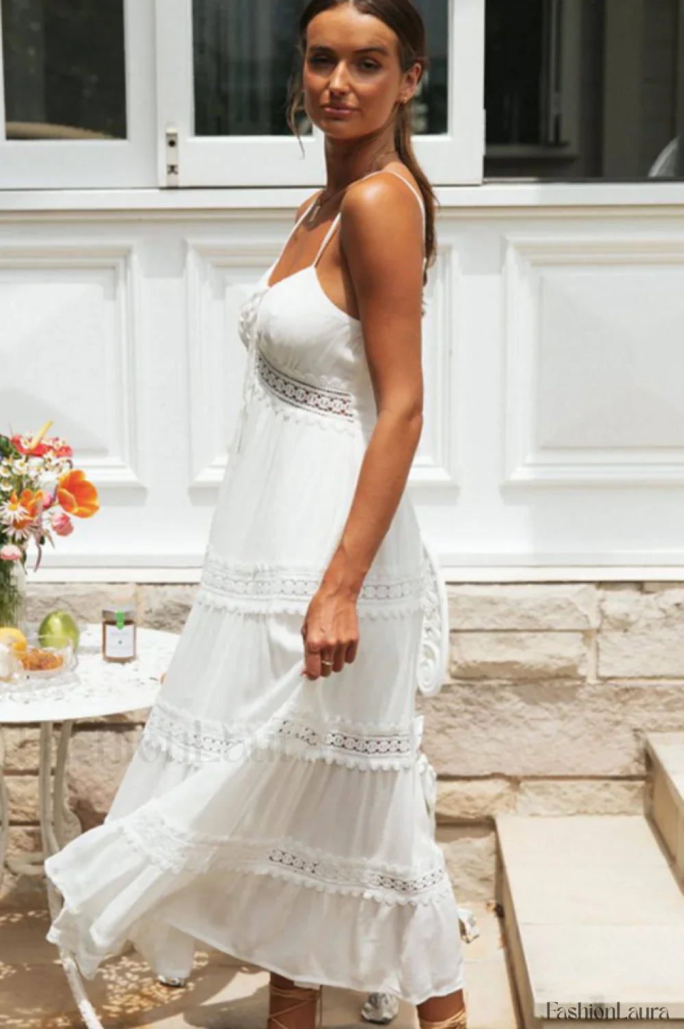 Boho Sling Lace Charming Panel Maxi Dress