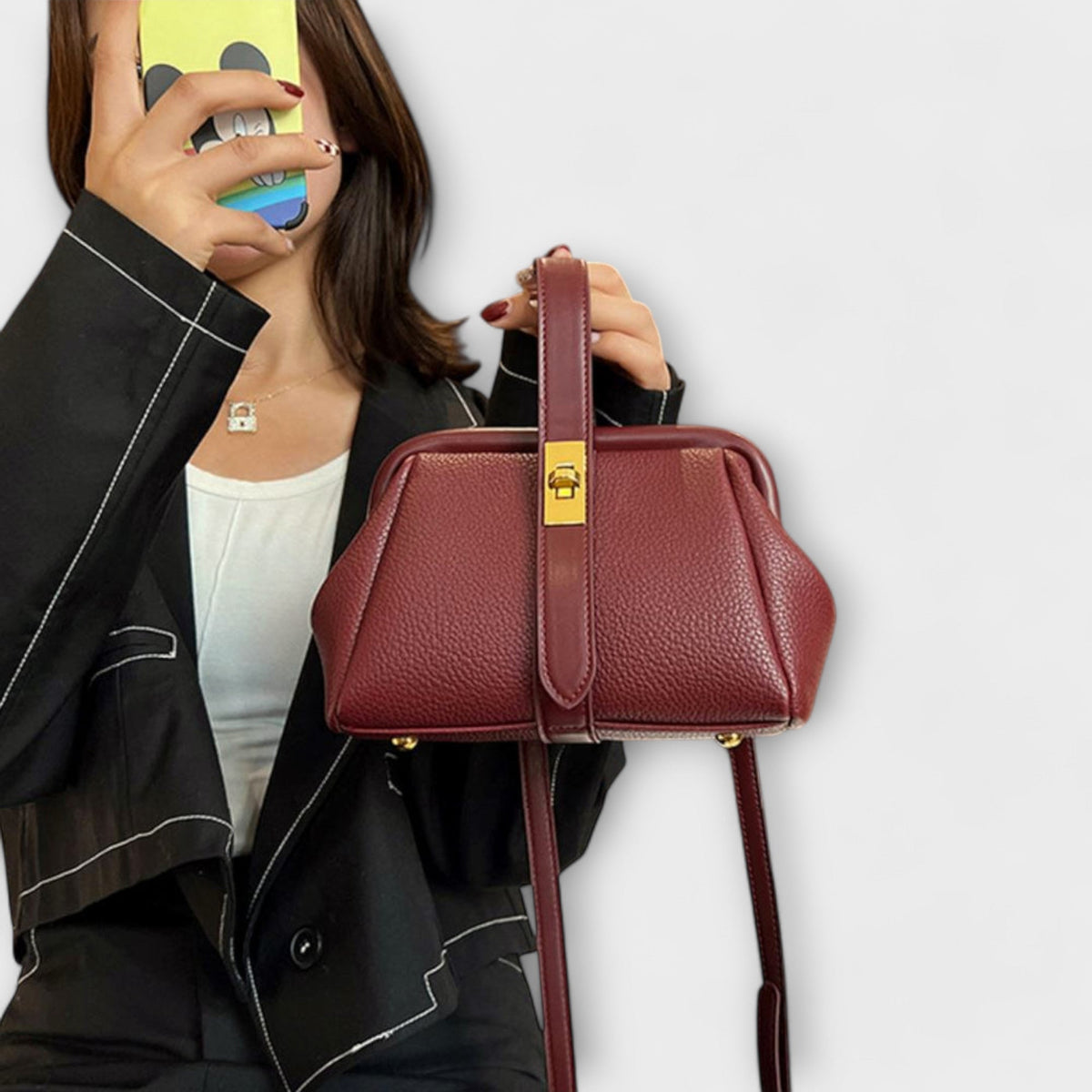 Twist Lock Frame Crossbody Bag