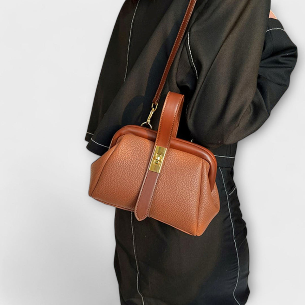 Twist Lock Frame Crossbody Bag