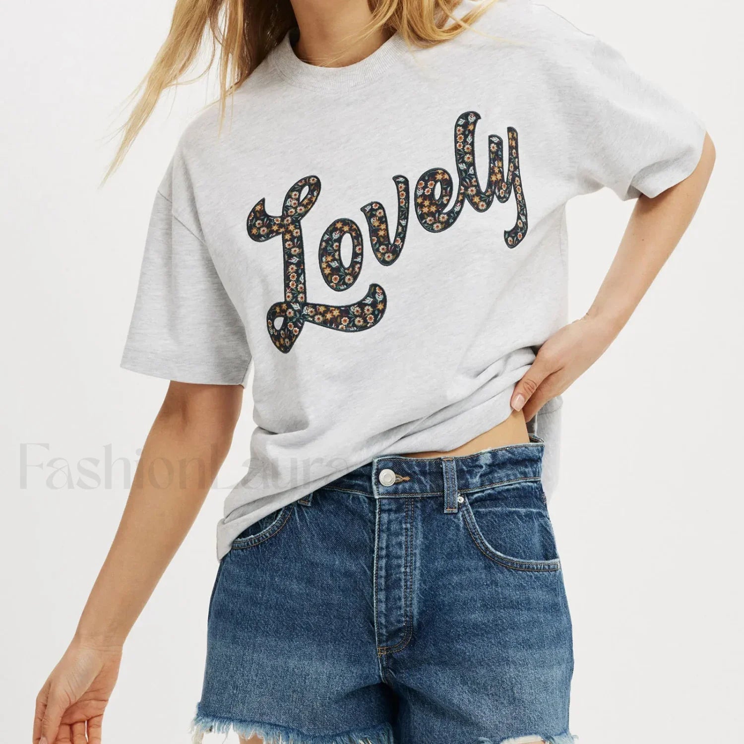 Bow Letter Number Pattern T-Shirt