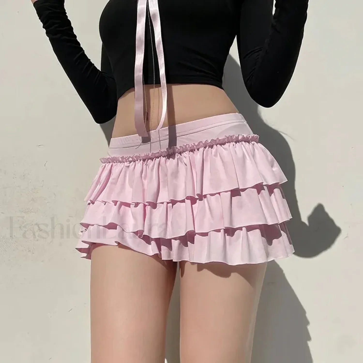 Bow Trim Low Waist Mini Skirt