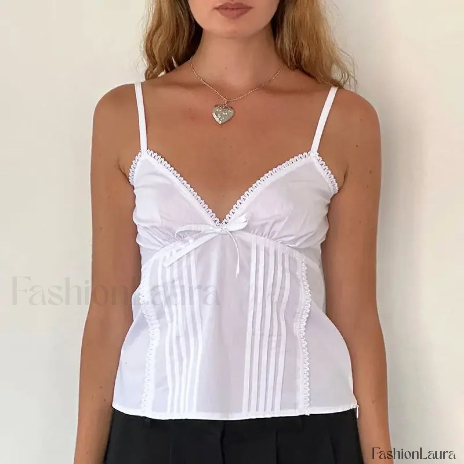 Bow V-Neck Adjustable Crop Top