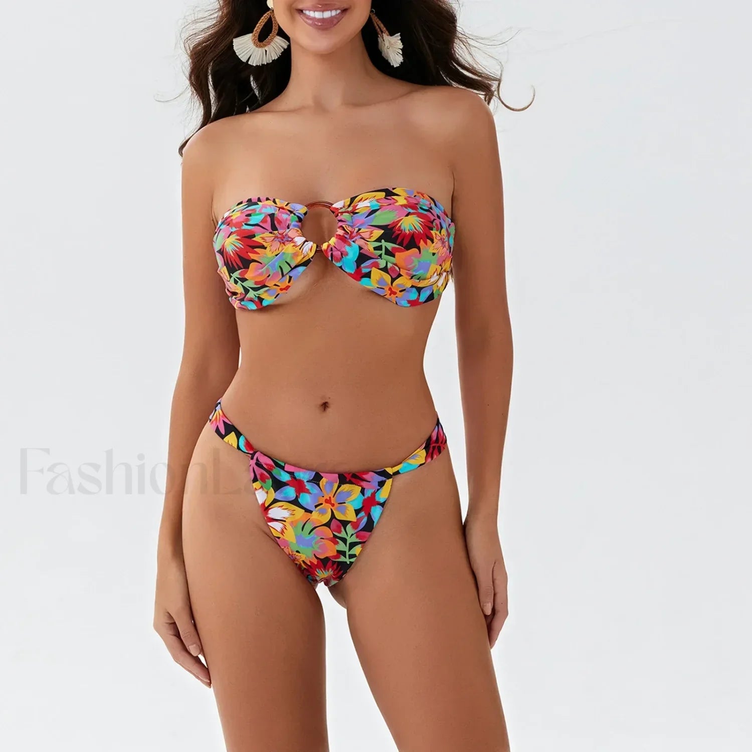 Bowknot Padded Halter Bikini Set MULTI / S