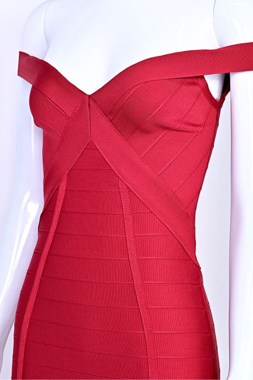 Breanna Bandage Dress - Chilli Red