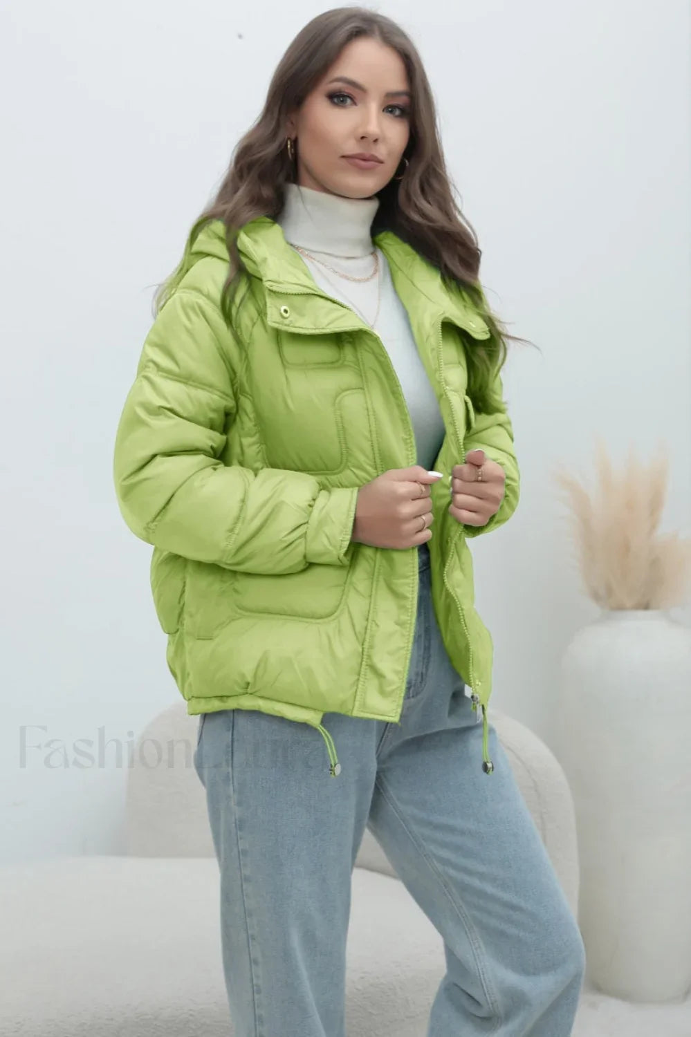 Bright Color Stand Collar Puffer Coat