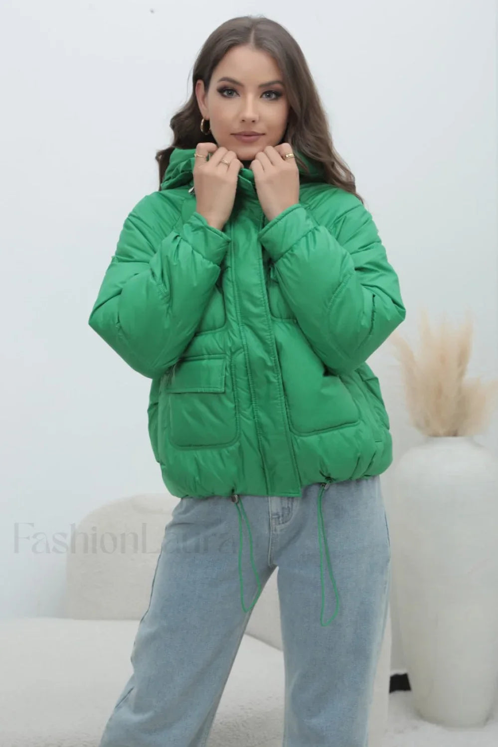 Bright Color Stand Collar Puffer Coat