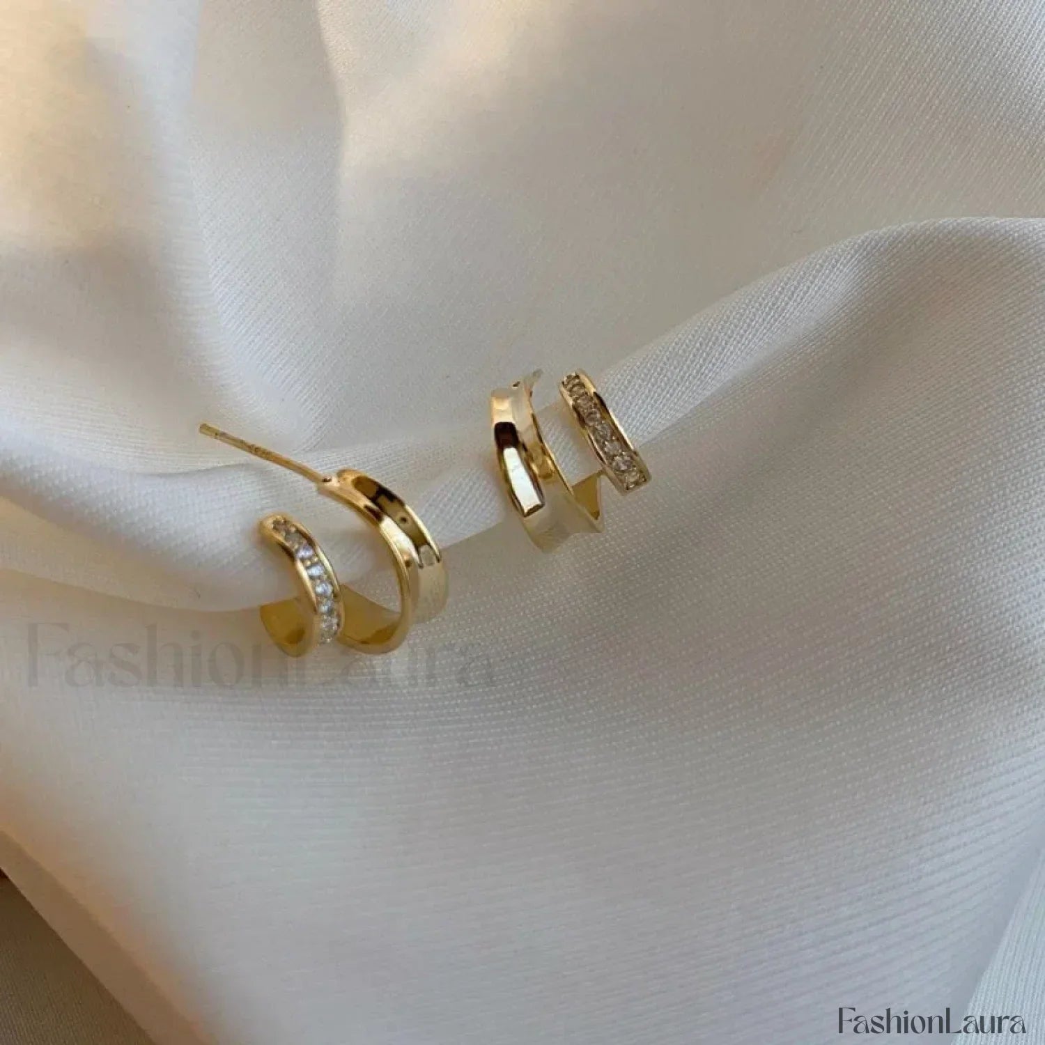 Bright Crystal Luxury Korean Unusual Claw Stud Irregular Pearl Earring