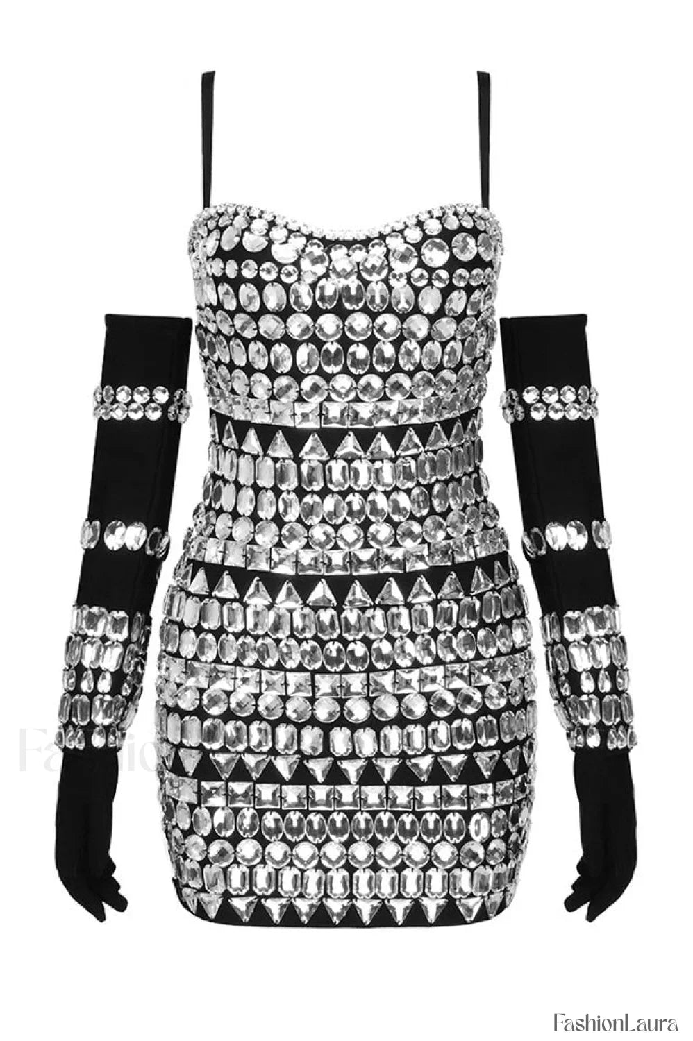 Brisbane Rhinestones Stylish Embellished Mini Dress
