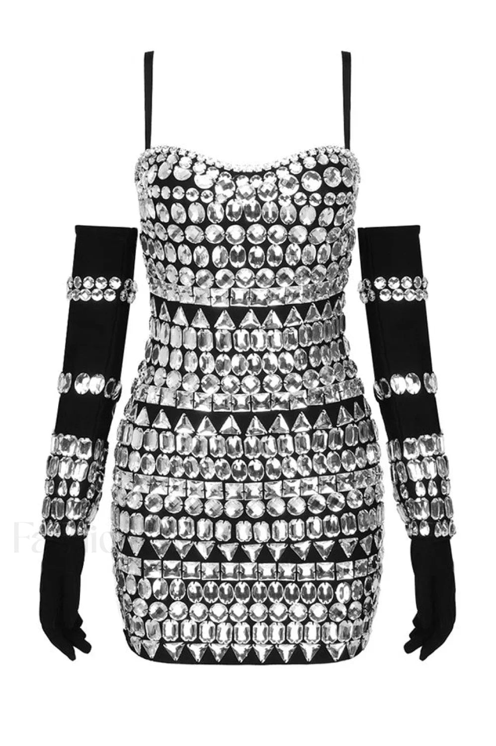 Brisbane Rhinestones Stylish Embellished Mini Dress