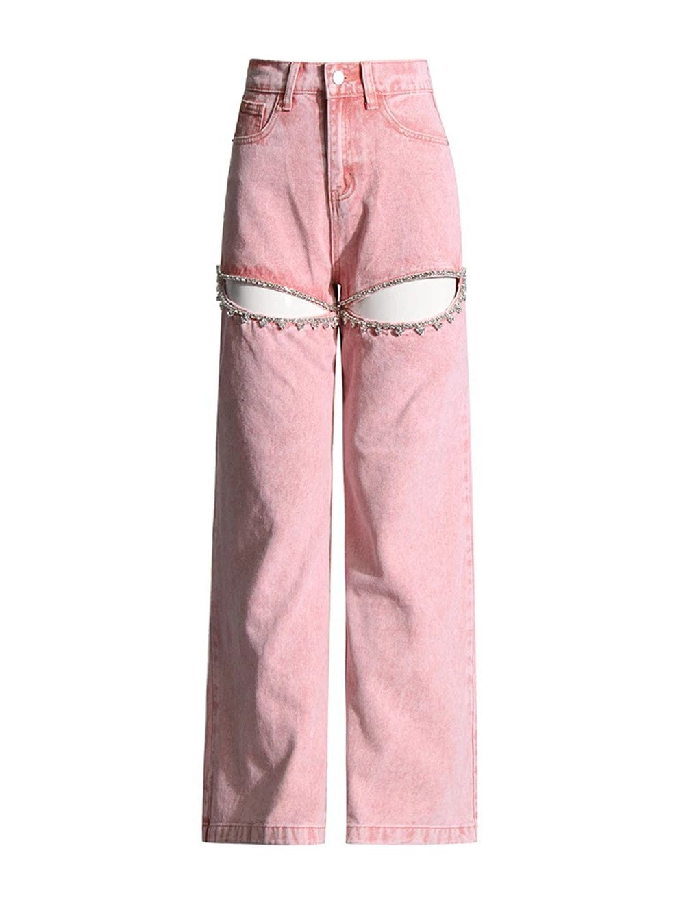 Brithany Hollow Out Diamond Denim Pant - Fashion Pov