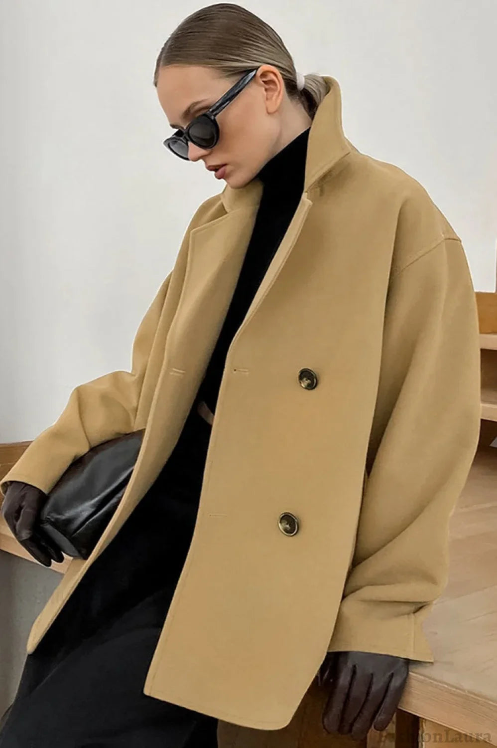 Brown Boucle Notch Lapel Jacket