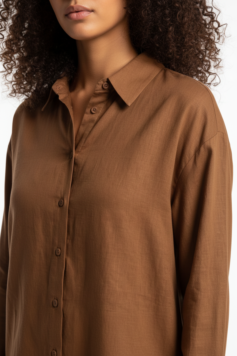 Elegant Relaxed Button Blouse with Soft Fabric and Versatile Fit - Jamota