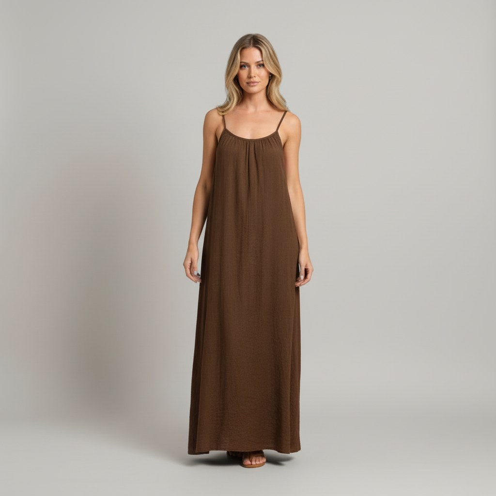 Spaghetti Strap Loose Fit Maxi Dress 3