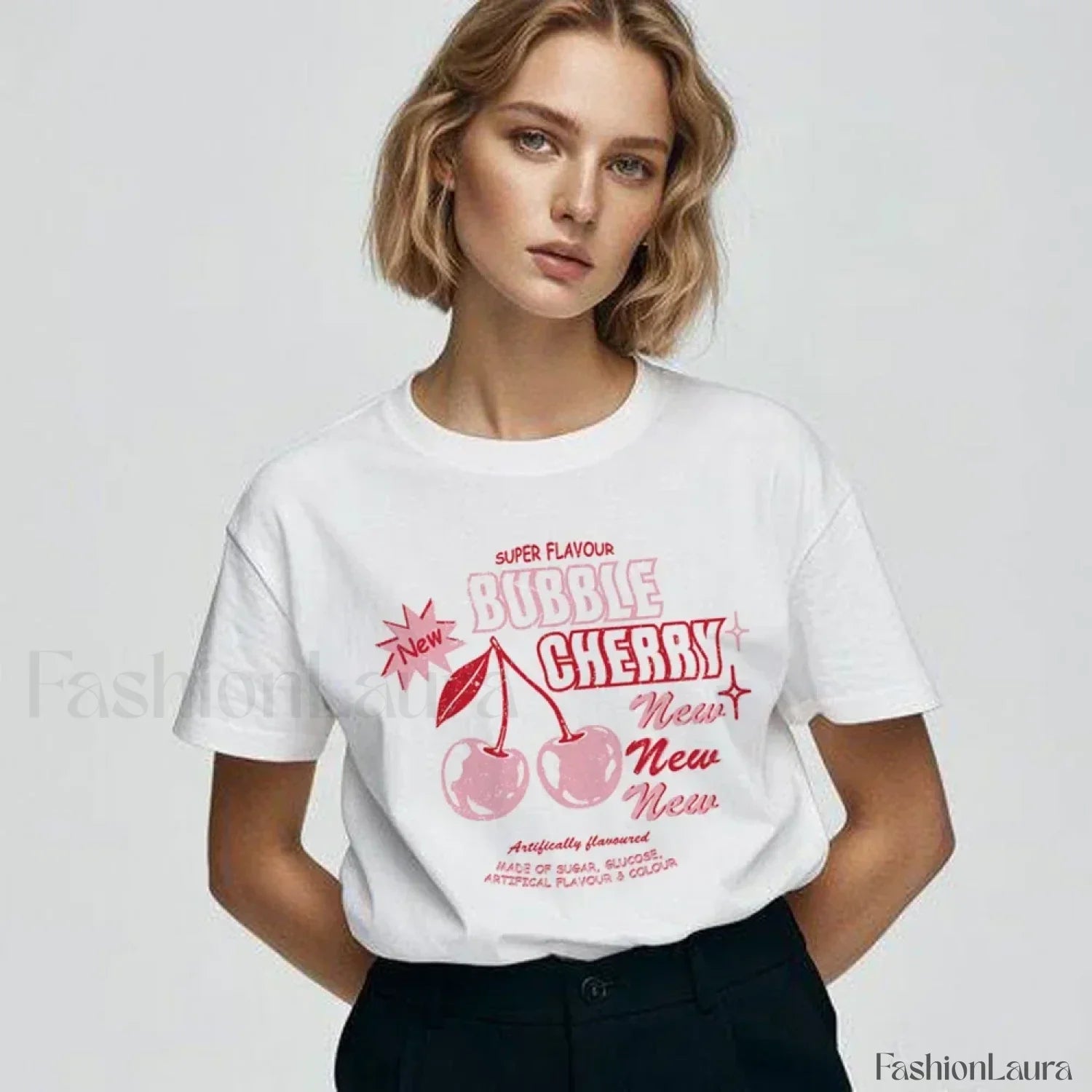 Bubble Cherry Cowgirl Western Alcohol Graphic T-Shirt