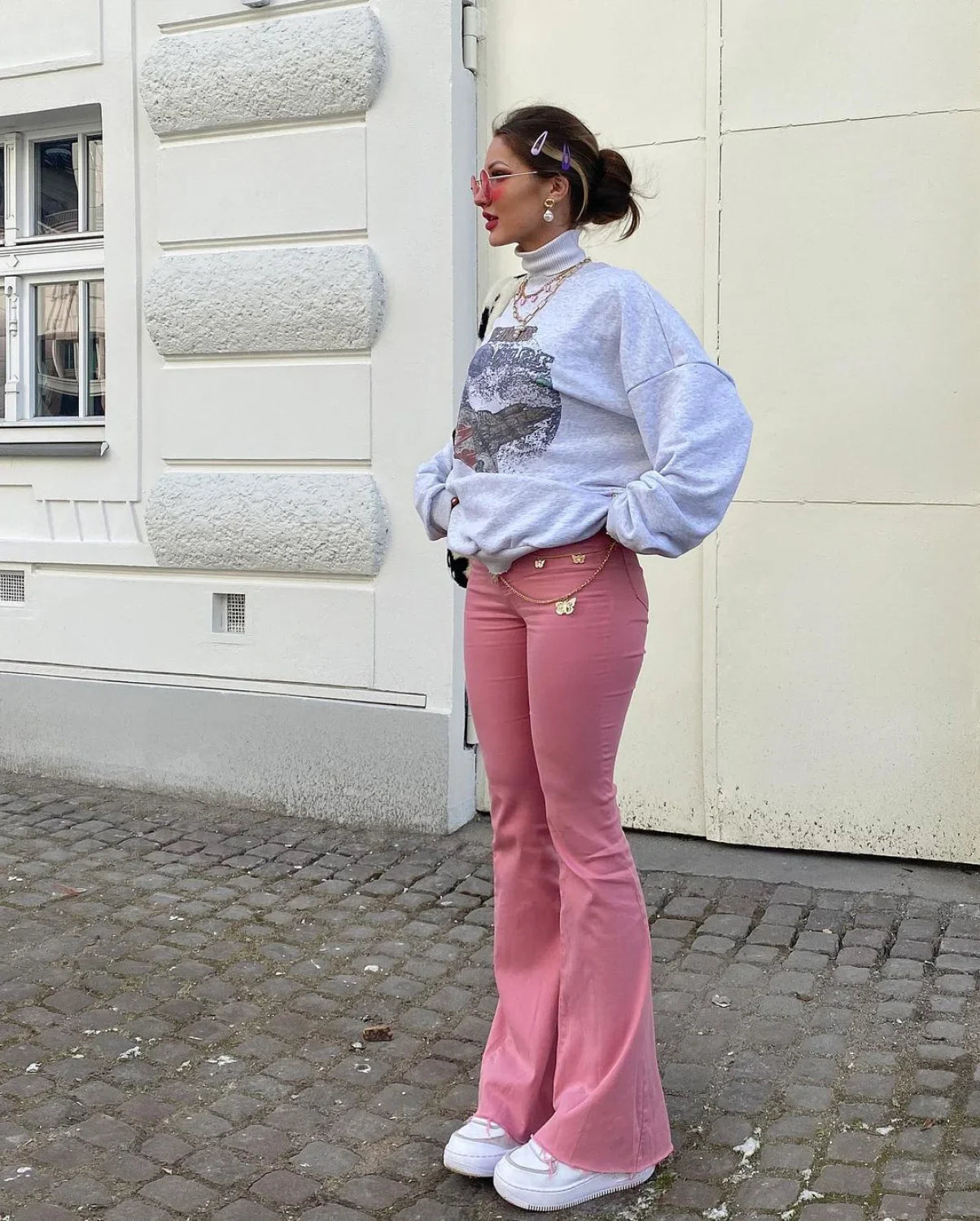 Bubble Gum Graceful Flare Leg Jeans