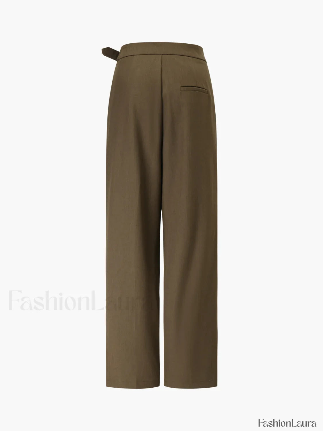 Business Casual Belted Trendy Straight Leg Dress Pants