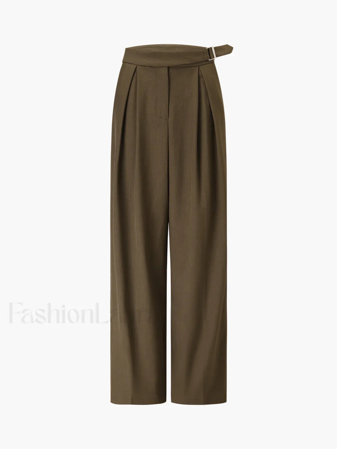 Business Casual Belted Trendy Straight Leg Dress Pants
