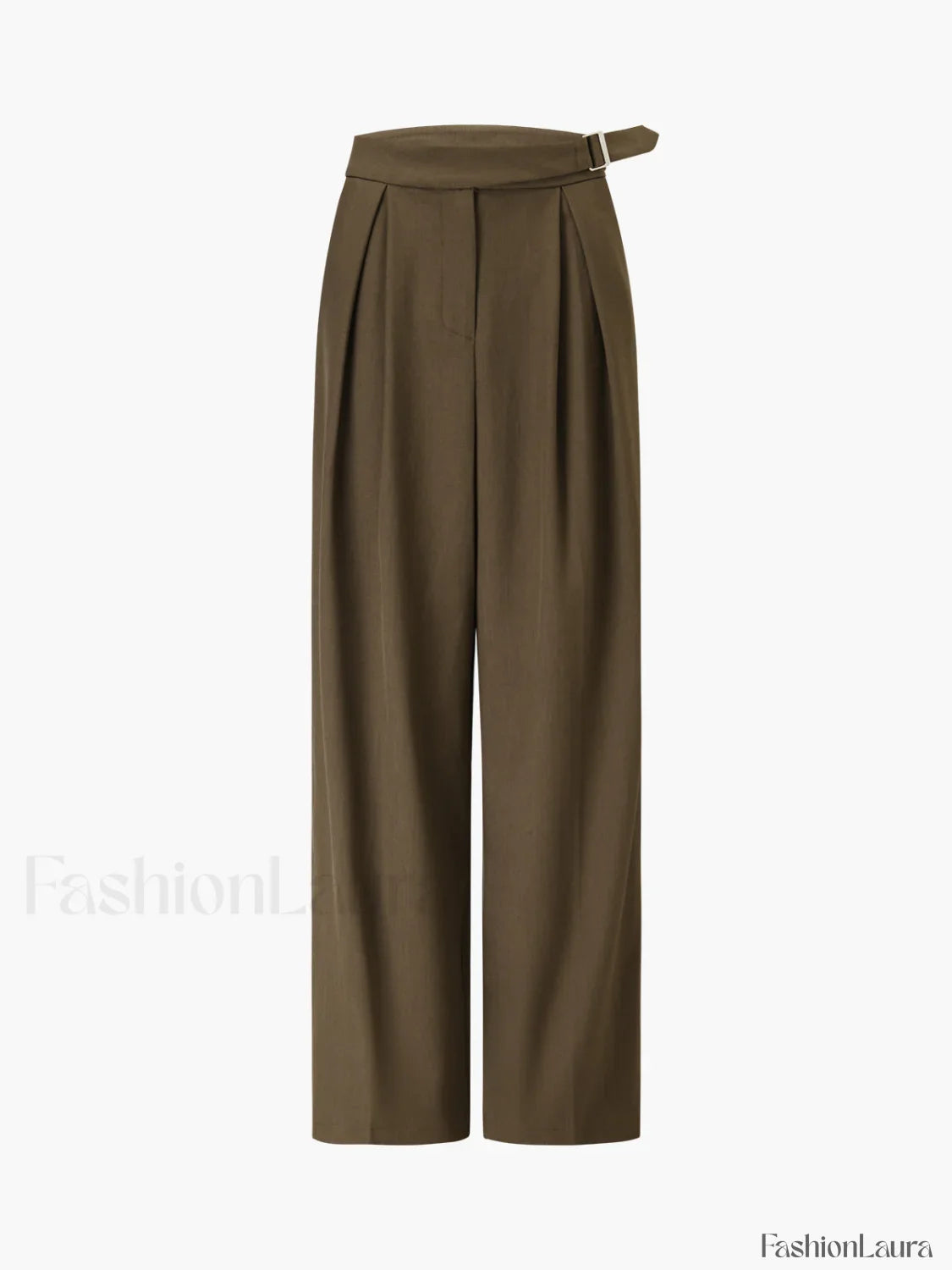 Business Casual Belted Trendy Straight Leg Dress Pants