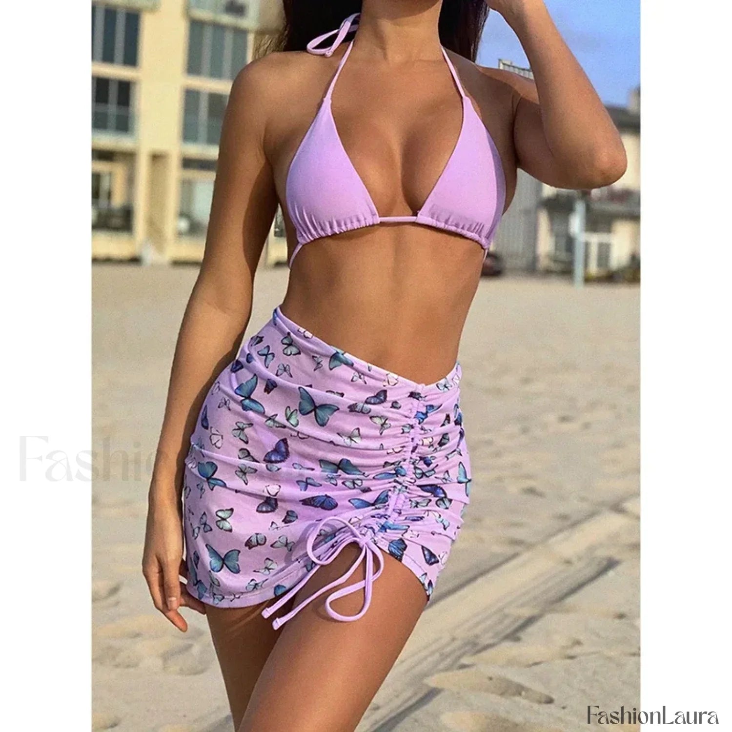 Butterfly Drawstring Three Piece Set