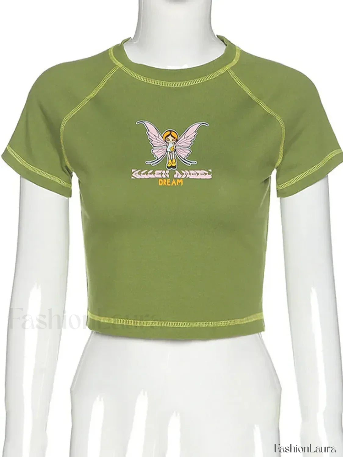 Butterfly Green Crop Top