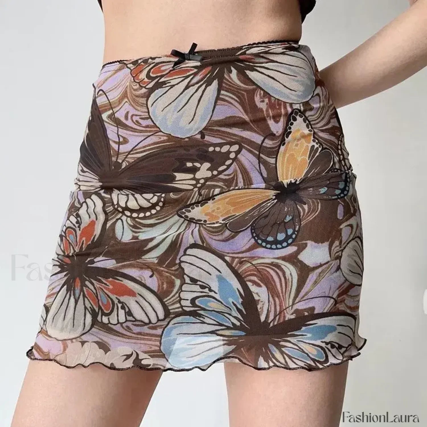 Butterfly Print Bodycon Streetwear Skirt