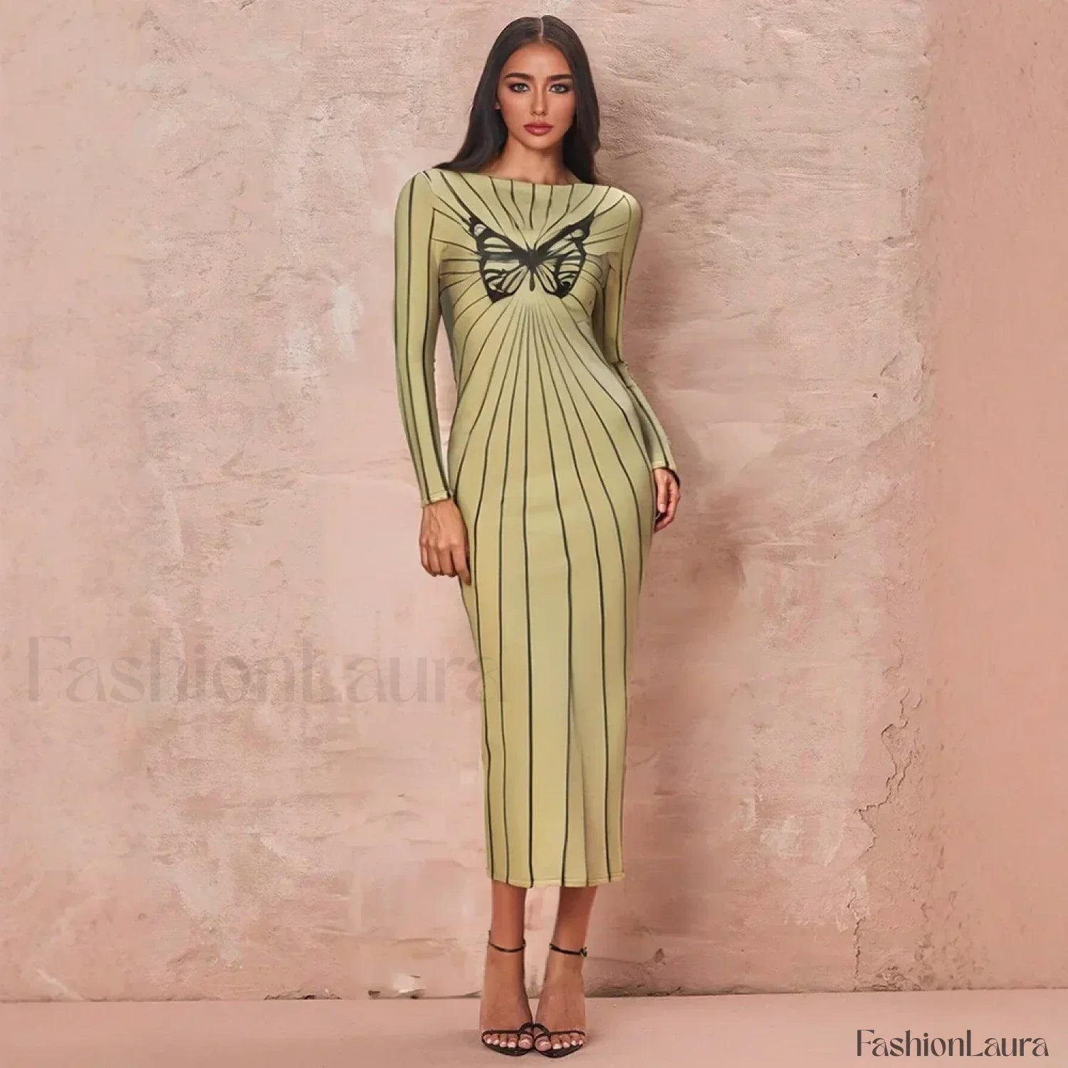 Butterfly Wrap Maxi Midi Dress