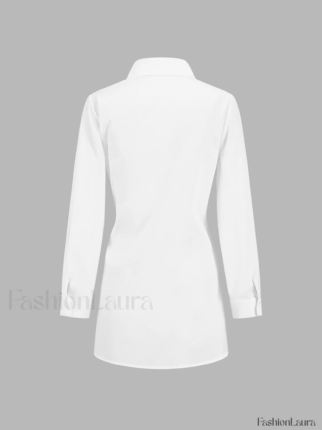 Button Down Graceful Tied Long Shirt