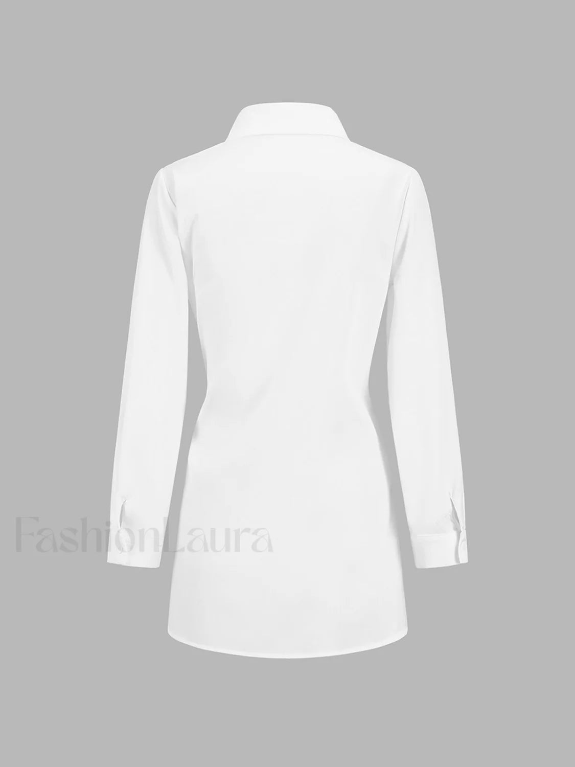 Button Down Graceful Tied Long Shirt